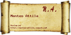 Mentes Attila névjegykártya